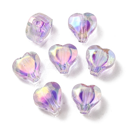 UV Plating Rainbow Iridescent Acrylic Beads LS-OACR-F004-05F-1