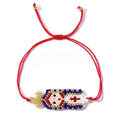 Imported Handwoven Rice Bead Bracelet with Cute Cartoon Girl Pattern FP9542-2-1