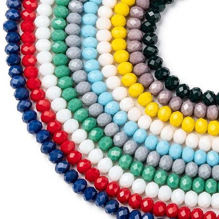 Opaque Solid Color Glass Beads Strands EGLA-X0007-01D-8mm-1