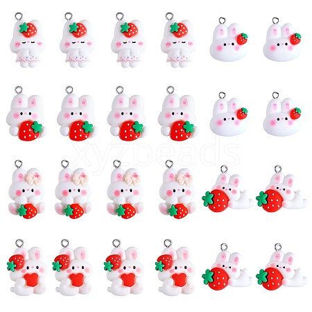 24Pcs 6 Styles Opaque Resin Pendants FIND-SZ0002-59-1