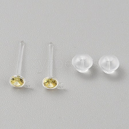 Resin Stud Earring Finding RESI-WH20001-08I-1