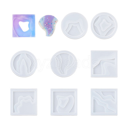 Boutigem 8Pcs 8 Style Cup Mat Silicone Molds DIY-BG0001-27-1