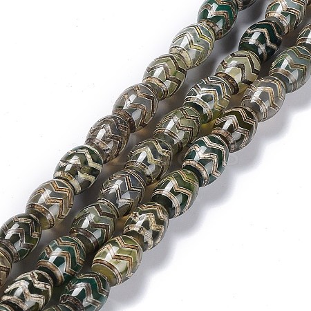 Tibetan Style dZi Beads Strands TDZI-E005-01C-1