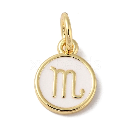 Real 18K Gold Plated Brass Enamel Charms KK-L216-001G-F02-1