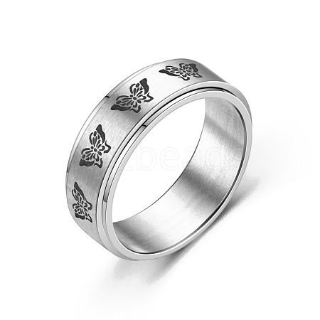 Rotating Titanium Steel Anxiety Relief Ring for Women Men PW-WG4928D-04-1