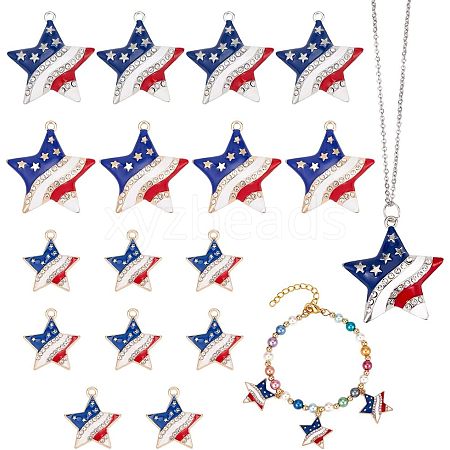 CHGCRAFT 16Pcs 3 Style Rack Plating Alloy Enamel Pendants FIND-CA0006-55-1