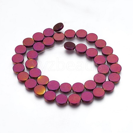 Electroplated Non-magnetic Synthetic Hematite Beads Strands G-P392-S01-1