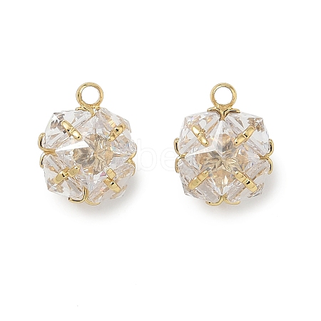 Brass Pave Clear Cubic Zirconia Charms CU-CBAD360-08G-04-1
