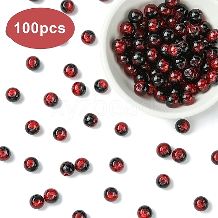 100Pcs Transparent Crackle Glass Bead Strands GLAA-YW0004-46B-1