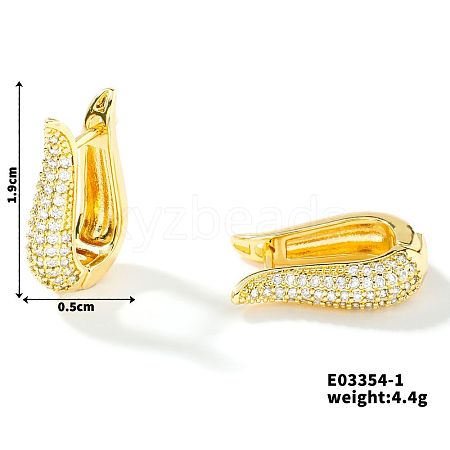 Exquisite European and American Fashion Brass Cubic Zirconia Hoop Earrings OK6983-2-1