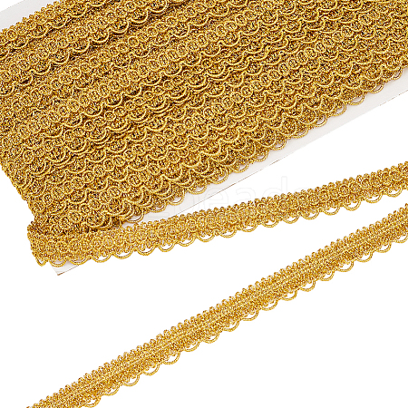 Polyester Braided Metallic Lace Trim SRIB-WH0011-180A-01-1