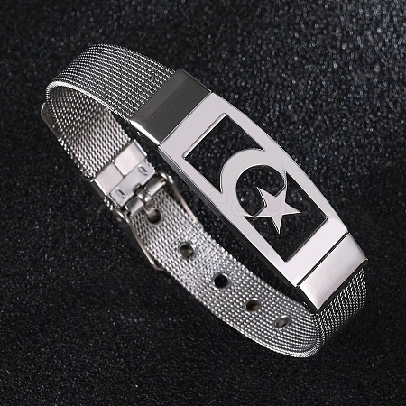 Star/Musical Note Stainless Steel Bracelets for Women Men PW-WG7B597-02-1