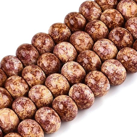 Opaque Baking Paint Glass Beads Strands GLAA-Q110-03A-07-1