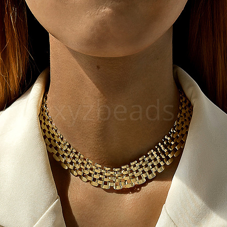 Alloy Mesh Chain Choker Necklaces for Women FS-WGFCB03-03-1