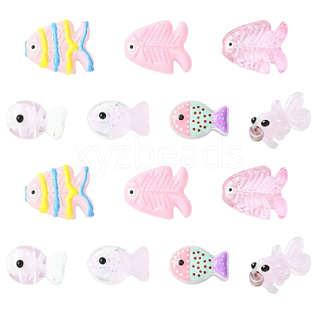 14Pcs 7 Colors Painted Glass Beads LAMP-FS0001-60-1