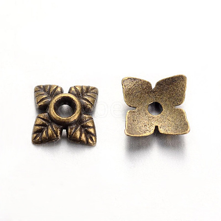 Tibetan Style Alloy Bead Caps TIBEB-Q018-B-LF-1