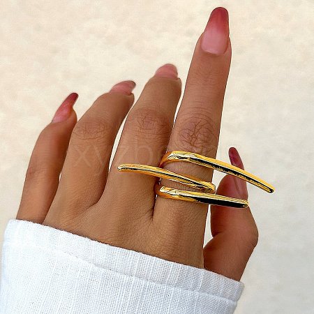 Alloy Open Cuff Rings for Women RJEW-S412-04G-04-1