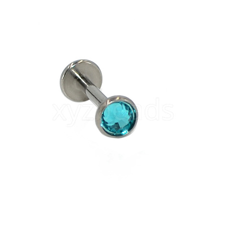 G23 Titanium Cubic Zirconia Flat Round 17 Gauge Threadless Labrets for Women Men WG1F07B-15-1