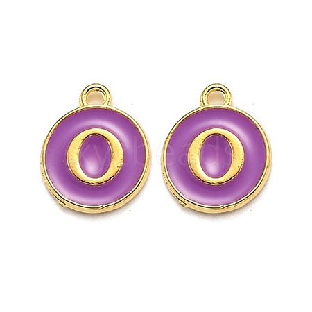 Golden Plated Alloy Enamel Charms ENAM-Q437-12O-1