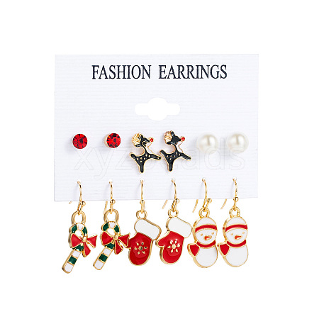 6 Pairs Alloy Enamel Earring Sets WG06580-07-1