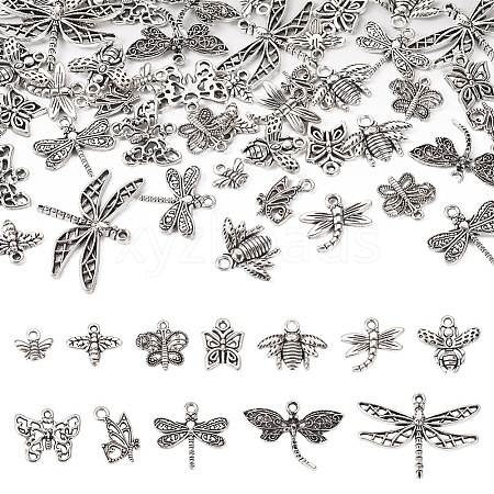  48Pcs 12 Style Tibetan Style Alloy Pendants FIND-TA0002-91-1