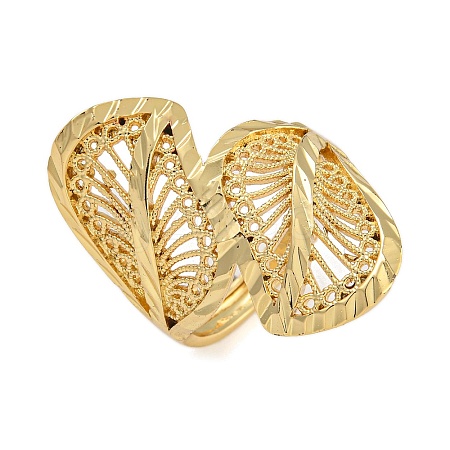 Brass Open Cuff Rings RJEW-P127-01G-1