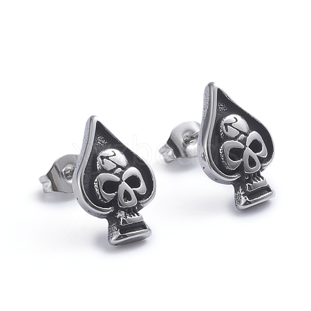 Retro 304 Stainless Steel Stud Earrings X-EJEW-L248-009AS-1