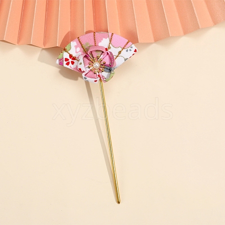 Flower Fan Cloth Hair Sticks PW-WG5DC28-05-1