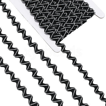 24.5~25 yards Two Tone Polyester Wave Lace Trim Ribbon OCOR-GF0004-35D-1