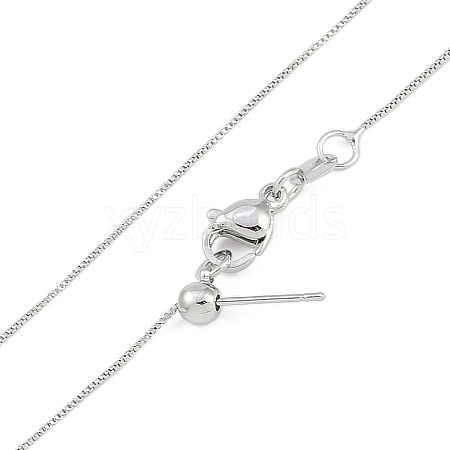 0.5mm Rack Plating Brass Box Chain Adjustable Slider Necklaces for Women Men MAK-L044-52P-1