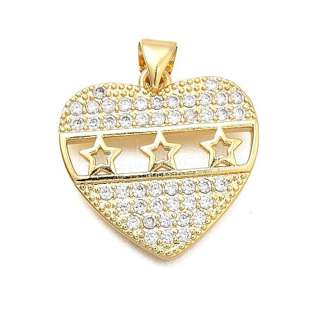 Brass Micro Pave Cubic Zirconia Pendants KK-C087-06G-1