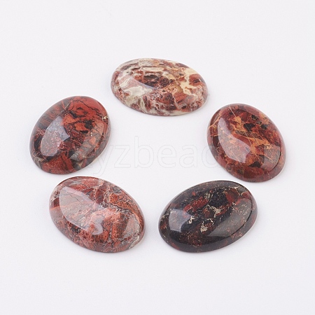 Natural Brecciated Jasper Flat Back Cabochons X-G-G741-18x25mm-02-1