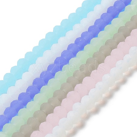 Imitation Jade Solid Color Glass Beads Strands EGLA-A034-J4mm-MD-M-1