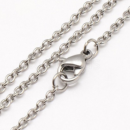 Tarnish Resistant Trendy Unisex 304 Stainless Steel Cable Chain Necklaces NJEW-M057-A-01-1