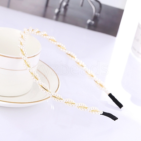 Plastic Imitation Pearl Beads Hair Bands PW-WG5BE19-03-1