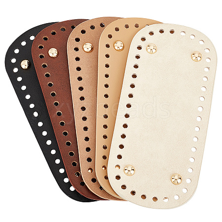   5Pcs 5 Colors Oval PU Leather Knitting Crochet Bags Nail Bottom Shaper Pad PURS-PH0001-21-1