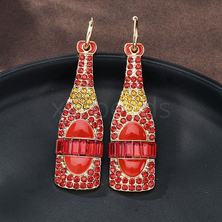 Zinc Alloy Enamel Hoop Earrings EJEW-Z088-01G-1