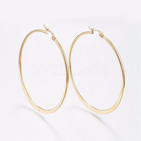 304 Stainless Steel Big Hoop Earrings EJEW-F105-14G-1