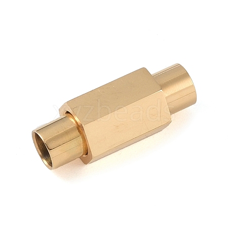 Ion Plating(IP) Smooth 304 Stainless Steel Magnetic Clasps with Glue-in Ends STAS-H402-63G-4MM-1