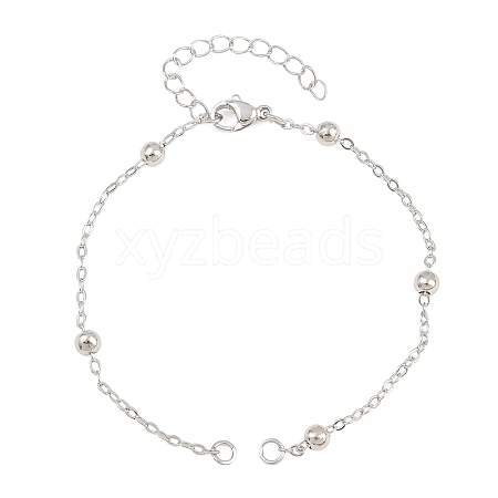 Brass Box Chain Bracelet Making KK-CBADBBF-03P-1