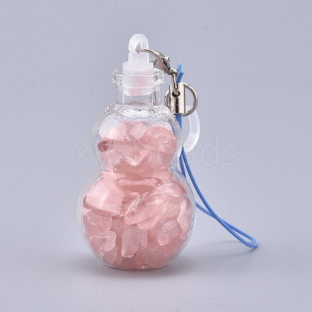 Transparent Glass Wishing Bottle Pendant Decoration HJEW-K033-B03-1