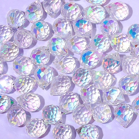 50Pcs Strawberry Transparent Glass Charms PW-WGCC72C-10-1