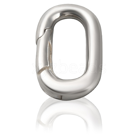 1Pc 925 Sterling Silver Spring Gate Rings STER-BBC0008-50D-1