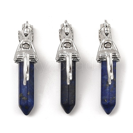 Natural Lapis Lazuli Dyed Pointed Pendants G-Z033-15P-01-1