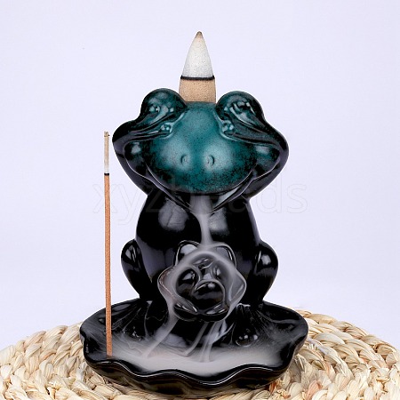 Ceramic Decorations Lotus Frog Flowback Incense Stove Ceramic Incense Stove Decorations Gift JX843A-1