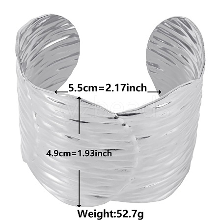 Non-Tarnish European and American Style 304 Stainless Steel Cuff Bangles for Women OR8331-1-1