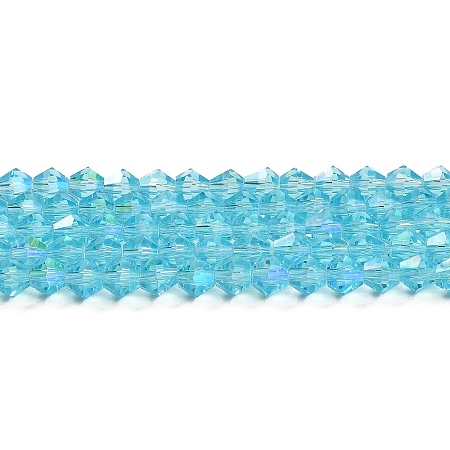 Transparent Electroplate Glass Beads Strands LS-GLAA-F029-4mm-D20-1
