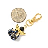 Angel Glass & Alloy Pendant Decorations HJEW-MZ00360-01-3