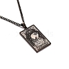 304 Stainless Steel Curb Chain Rectangle with Constellation Pendant Necklaces PW-WG0F5D0-33-1