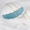 1Pc Zinc Alloy White Enamel Round with Letter Pendant Necklaces NJEW-LP0002-88G-O-3